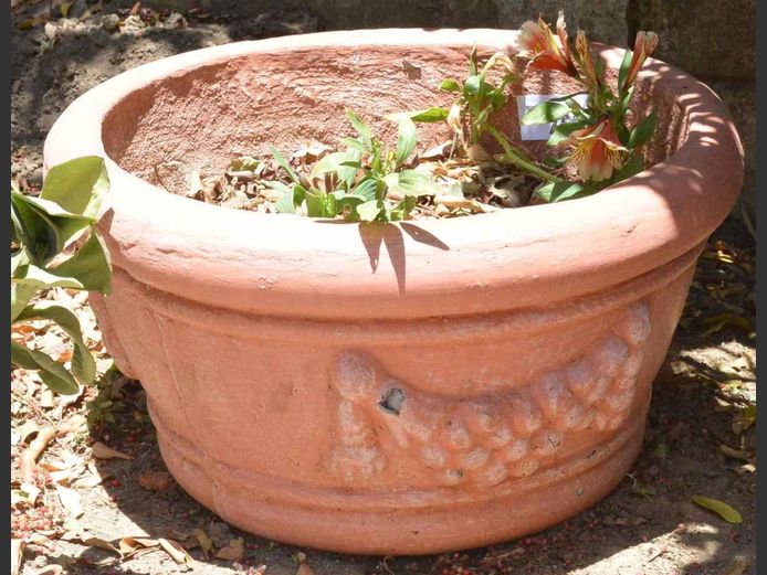 CIRCULAR CONCRETE PLANTER, 50cm Diameter x 28cm High