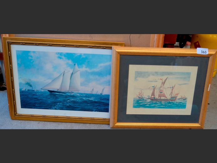LOT OF 2: SHIP PRINTS