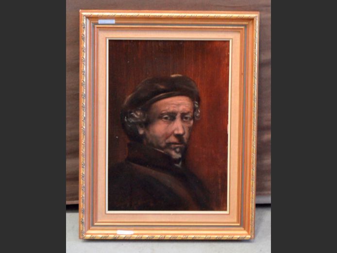 GILT FRAMED OIL ON BOARD "PORTRAIT OF A MAN" SIGNED H. TLONET '77, 49.5 x 34.5cm