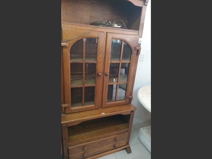 Oak display cupboard