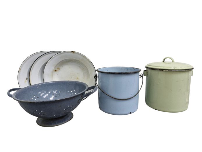Assorted Vintage Enamelware