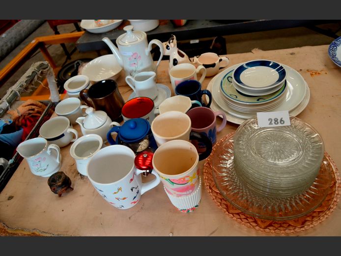 DINNER PLATES, MUGS, TEAPOT, etc