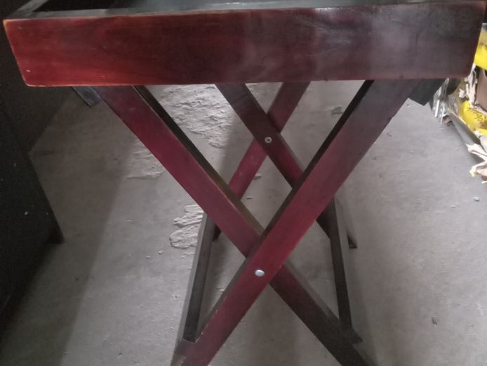 Wooden folding tray