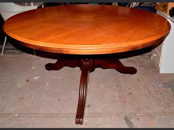 YELLOWWOOD & IMBUIA CIRCULAR DINING TABLE, 151cm Diameter x 75cm High