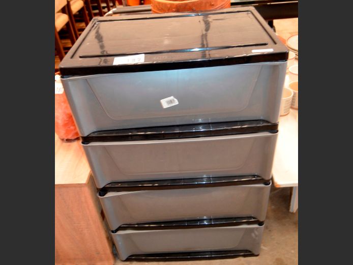 PLASTIC 4-DRAWER SPACE SAVER, 54 x 39 x 85cm