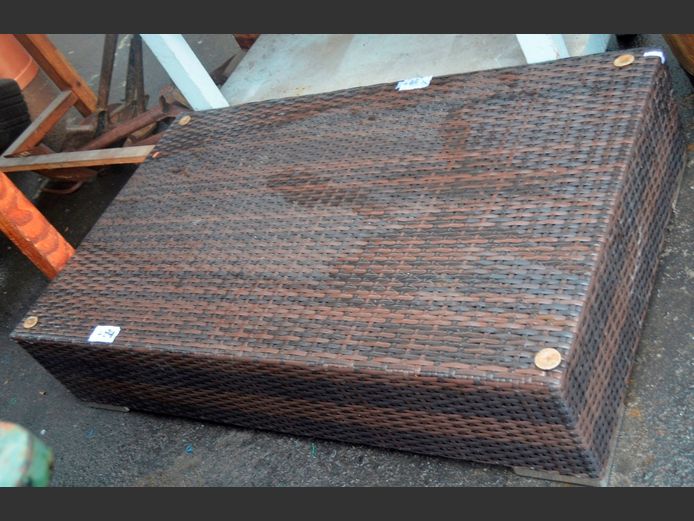 ALL WEATHER WICKER COFFEE TABLE, 125 x 75 x 27cm [Needs glass top]