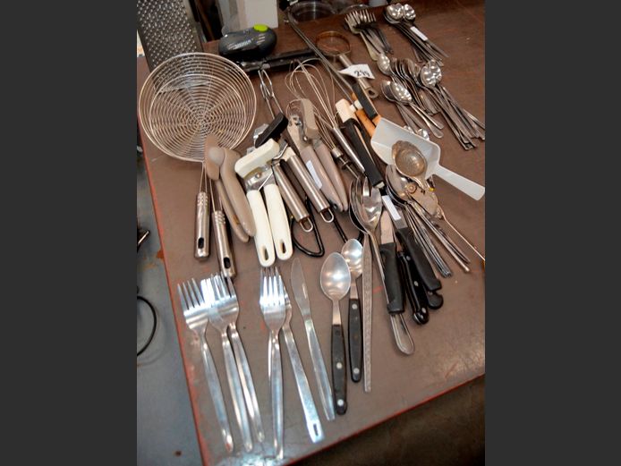 STEAK KNIVES, CAN OPENERS, TEASPOONS, etc