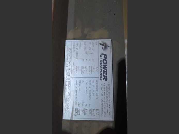 TRANSFORMER, STEP DOWN, 25 KVA, 1000 V