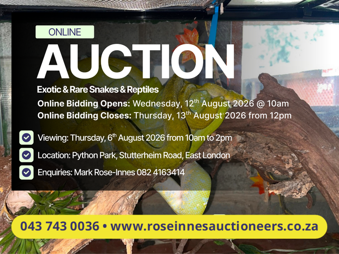 Online Auction Exotic Snakes & Reptiles 