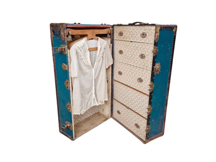 Early 20th Century Hartmann Style Wardrobe Steamer Trunk