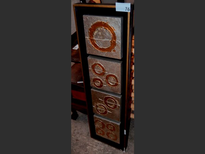 BLACK & GILT FRAMED ABSTRACT ARTWORK, 105 x 31cm