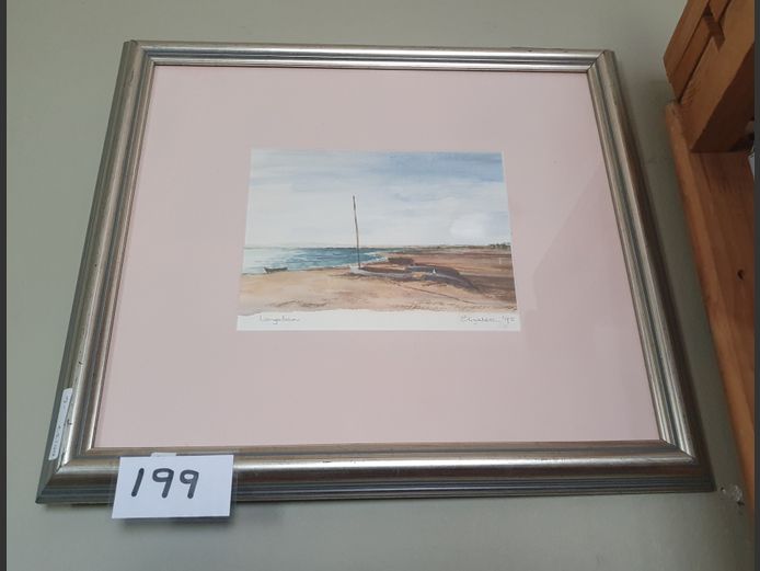 FRAMED WATERCOLOUR "LANGEBAAN" SIGNED ELIZABETH