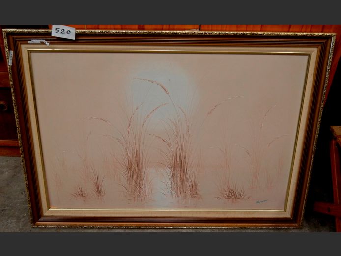 GILT FRAMED OIL ON BOARD "LANDSCAPE" SIGNED THOMPSON, 89 x 59cm