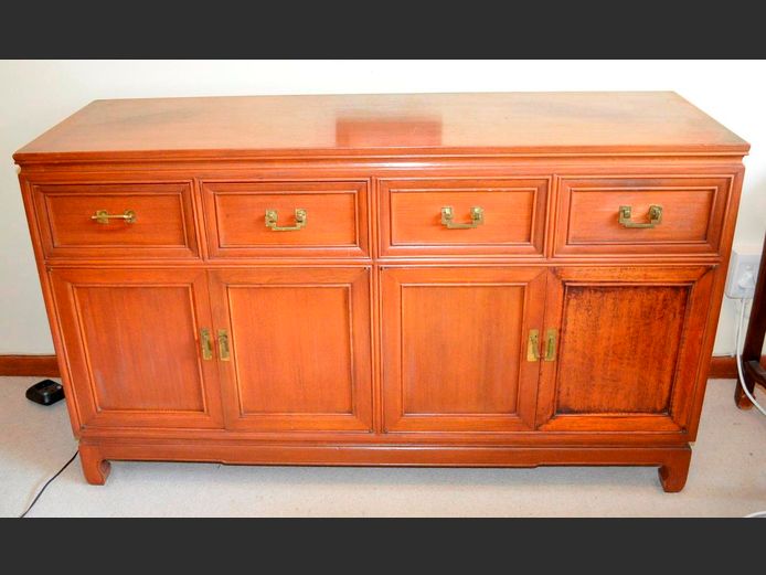 ROSEWOOD 4-DOOR, 4-DRAWER CREDENZA, 138 x 46 x 80cm