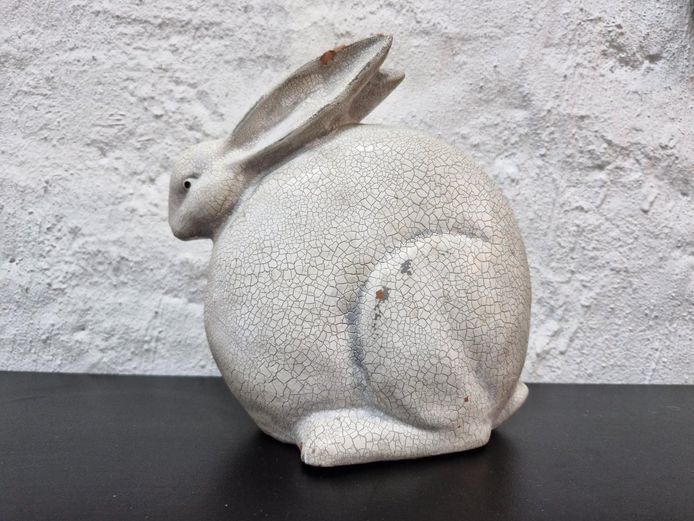 Crackle Glaze Ceramic Rabbit Figurine
