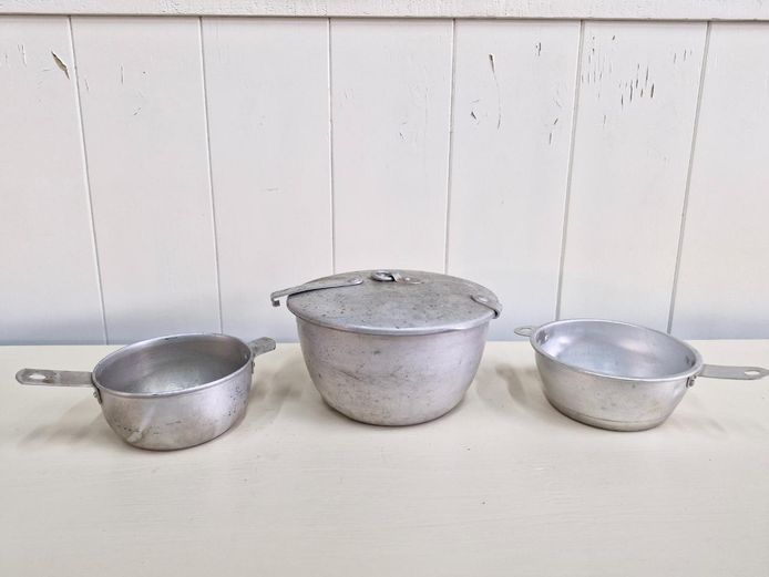 Vintage 3-Piece Nesting Aluminum Camp Cookware Set