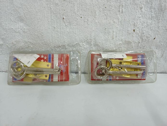 Pair of FORT Brass Rim Deadbolts with Keys Boxed