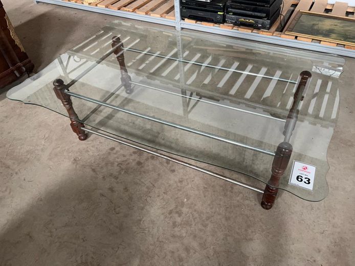 Glass top coffee table