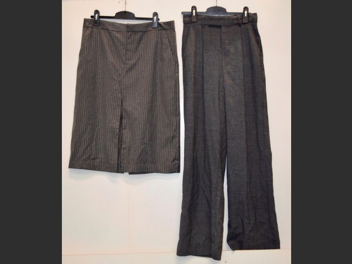 ZARA GREY PINSTRIPED SKIRT [Large]& MNG PANTS [Size 32]