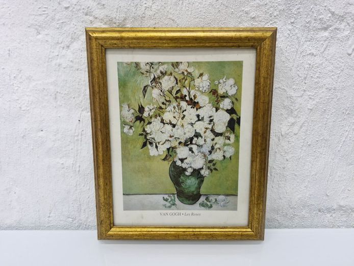 Framed Vintage Vincent van Gogh "Les Roses" Art Print