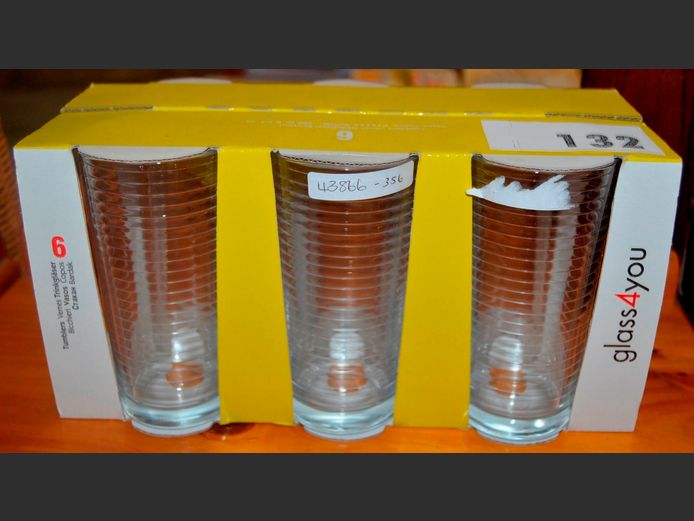 SET OF 6 GLASS 4 YOU HIBALLS