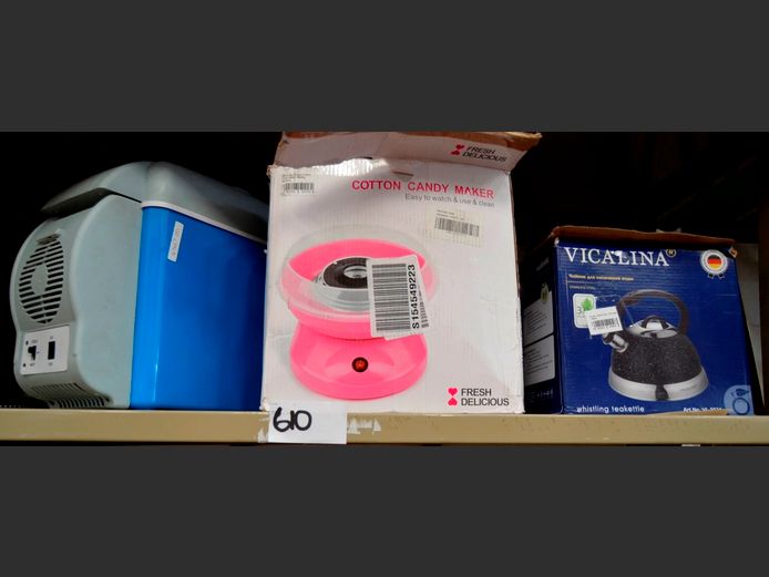 PORTABLE COOLER, CANDY FLOSS MAKER & A STOVE TOP KETTLE [Untested]