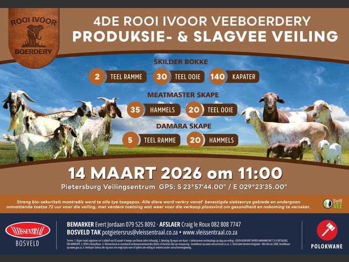 4DE ROOI IVOOR VEEBOERDERY PRODUKSIE & SLAGVEE VEILING