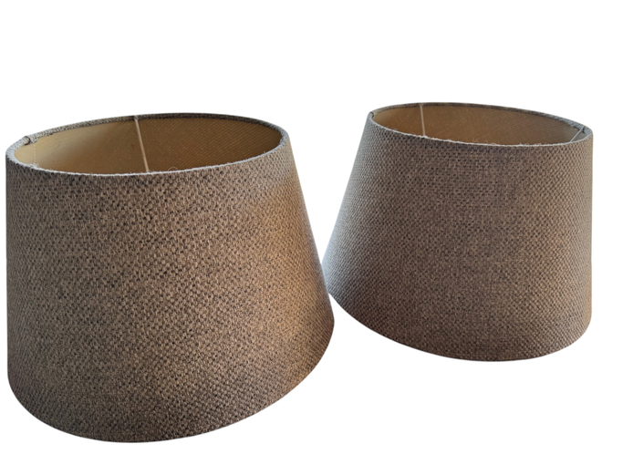 Pair of Contemporary Woven Fabric Lampshades