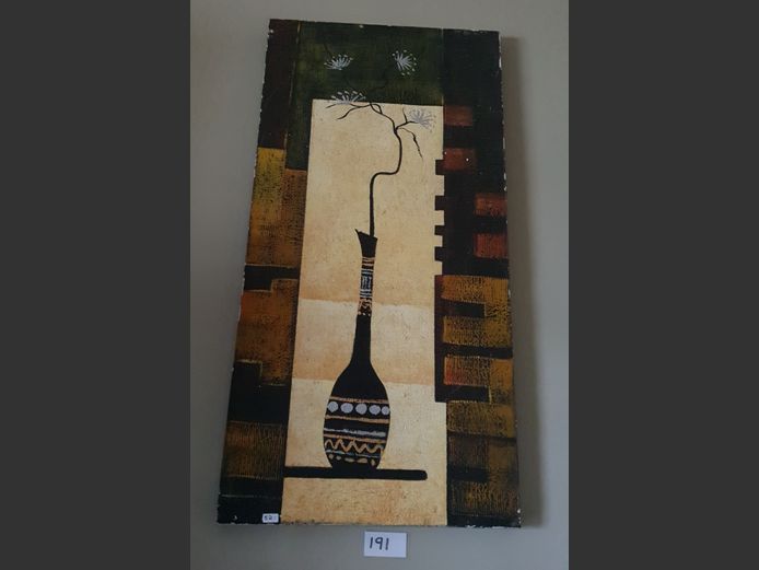 UNFRAMED OIL ON CANVAS "FLOWER IN VASE"