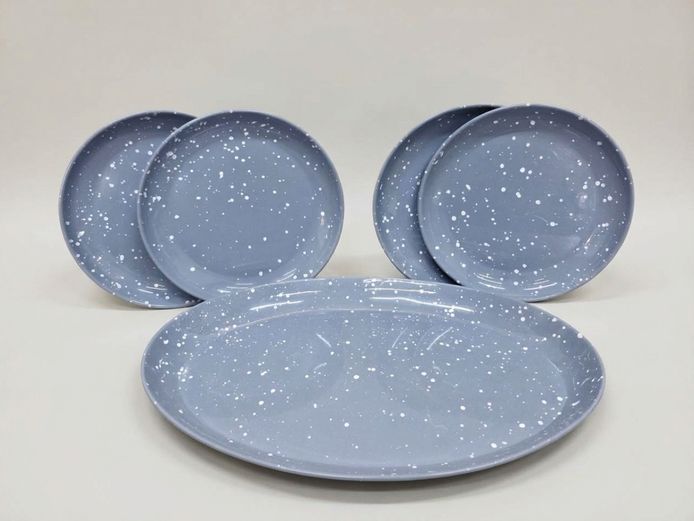 H&M Home Grey Splatter Enamelware Serving Set