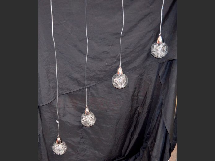 CHROME & GLASS 4-BALL CEILING LIGHT [1 ball needed]