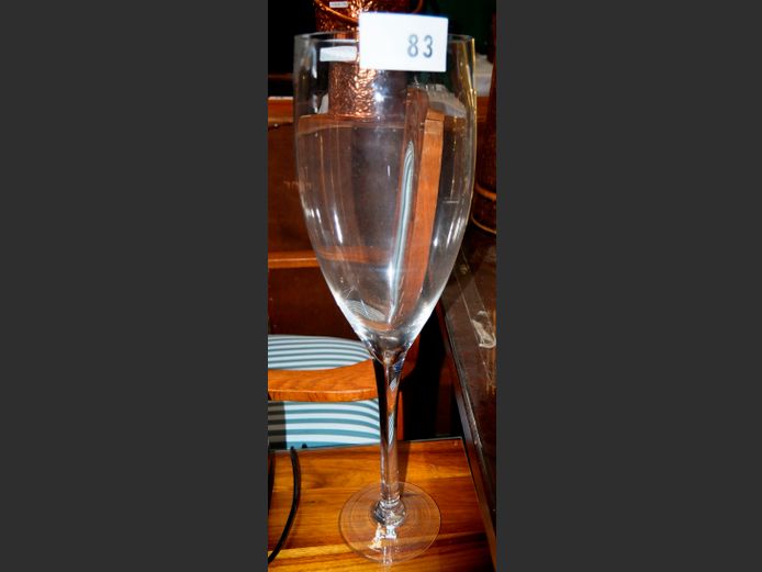 LARGE WINE GLASS SHAPED VASE, 15.5cm Diameter x 60cm High