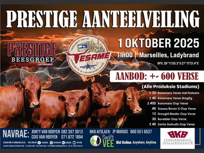 PRESTIGE AANTEELVEILING