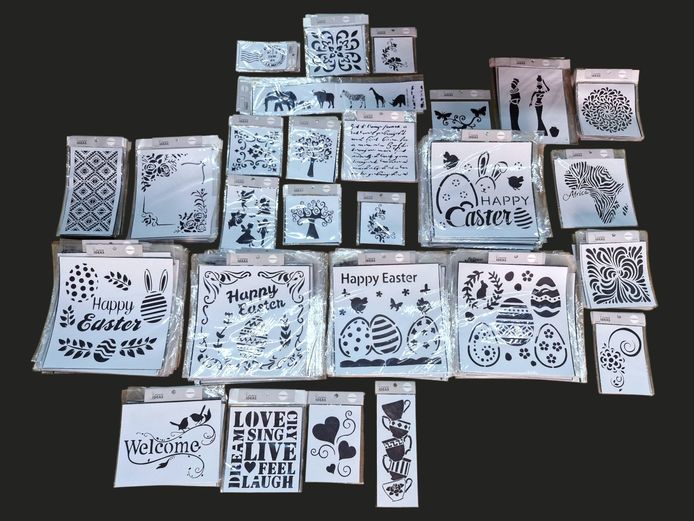 Collection of 291 Pieces Art Stencils (Brand New)