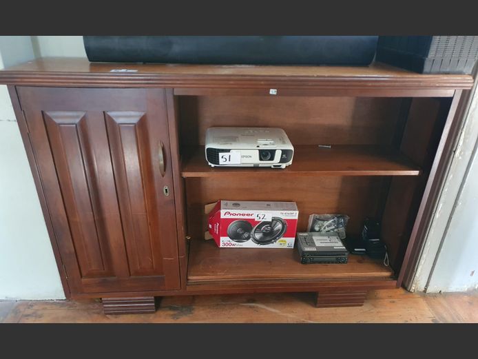 Sapele Mahogany Single Door Bookcase Cabinet