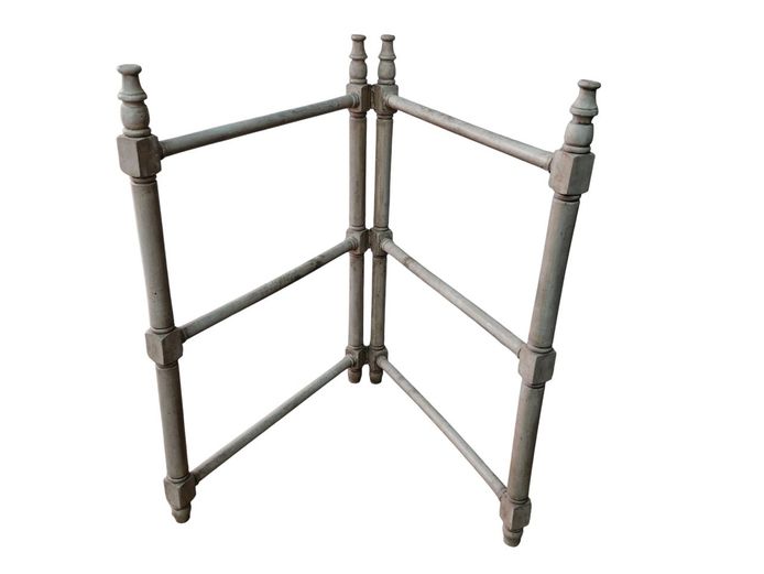 Vintage Rustic French Wood Folding Towel Rail