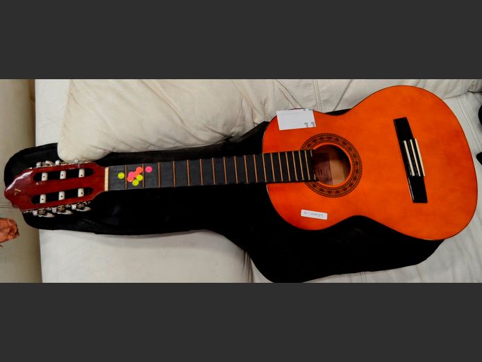 VALENCIA ACOUSTIC GUITAR WITH BAG, 87cm Long [Needs strings]