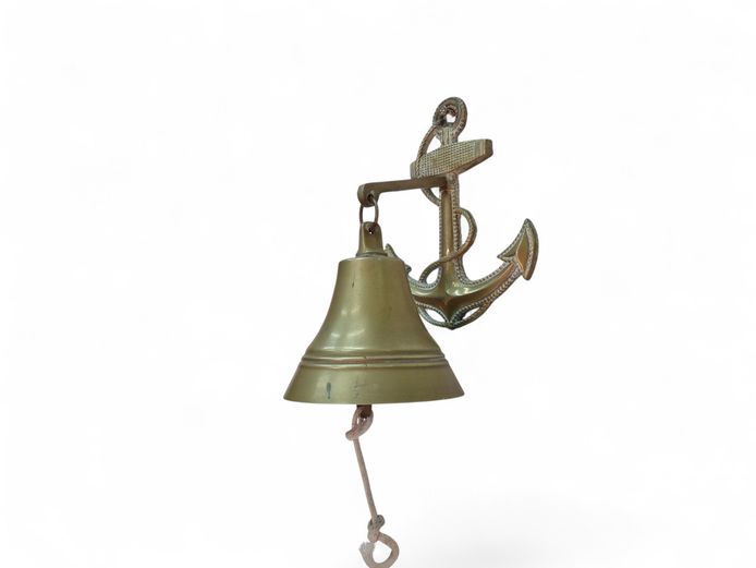 Vintage Cast Brass Maritime Anchor Wall Bell