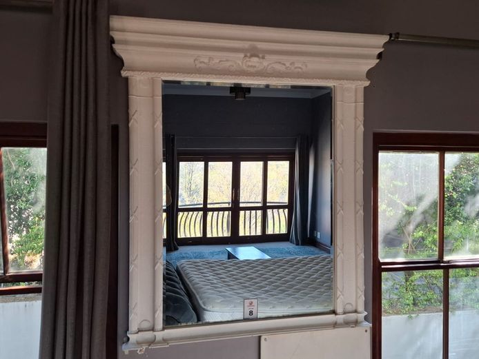 White framed mirror
