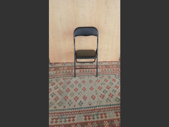 Black folding chair