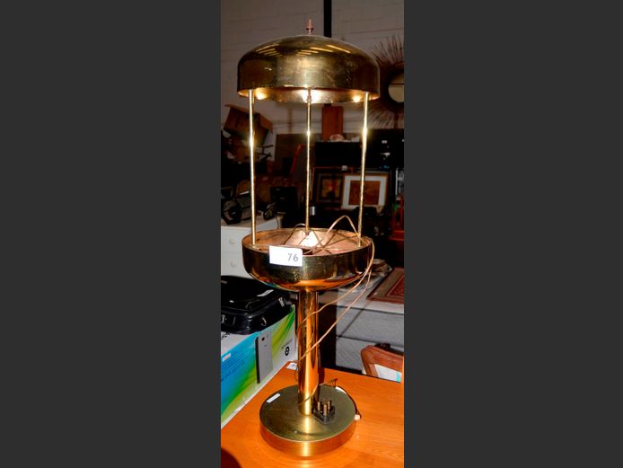 FUNKY BRASS COATED LAMP, 98cm High [Needs glass]