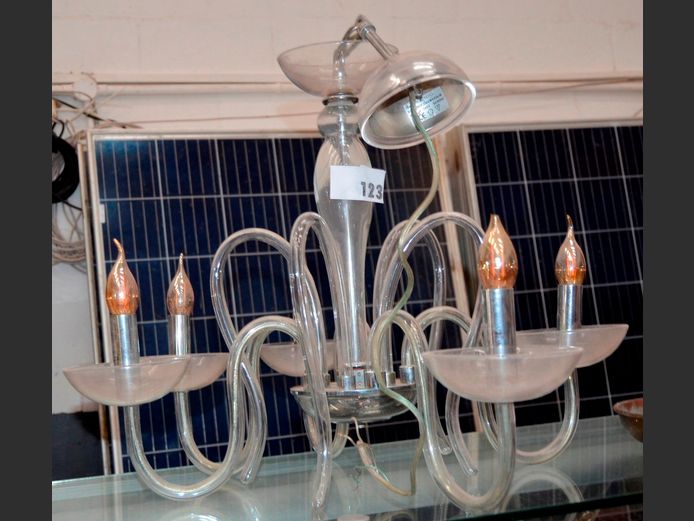 GLASS CHANDELIER, 65cm Diameter x 49cm High