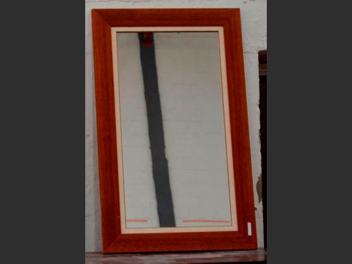 DARKWOOD FRAMED MIRROR, 92 x 57cm