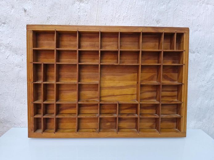 Vintage Wooden Typesetter Drawer / Shadow Box Display Case