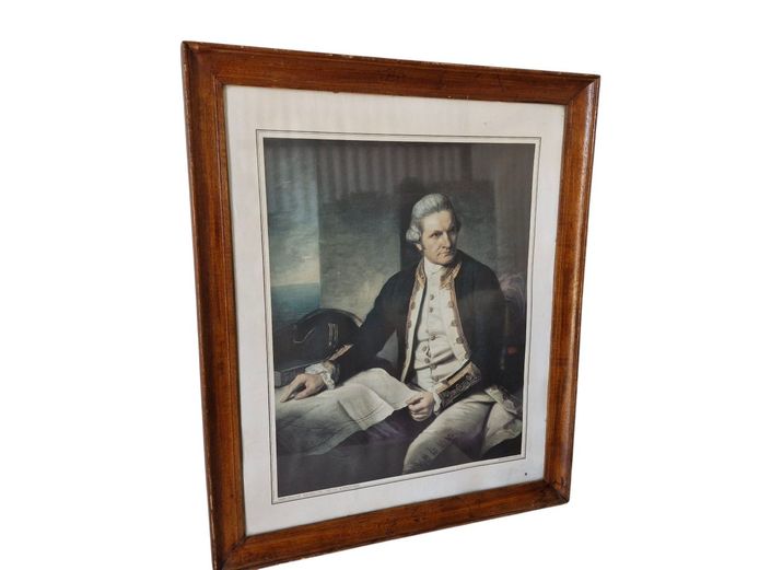 Framed Portrait of British Royal Navy Captain James Hook
