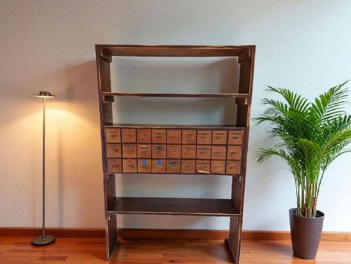 Antique Apothecary Drawer & Shelfing Unit