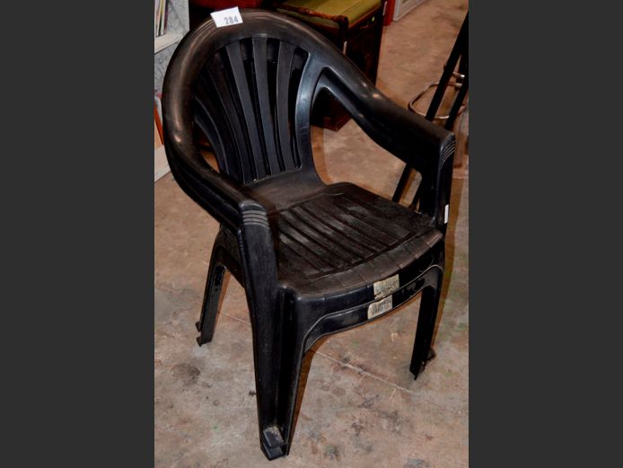 PAIR BLACK PLASTIC CHAIRS