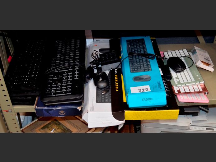 LOT: +/- 15 x COMPUTER KEYBOARDS & MOUSES [Untested]
