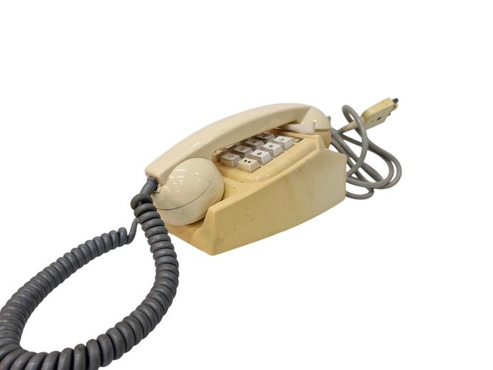 Vintage Push-Button Desktop Telephone with Key Lock