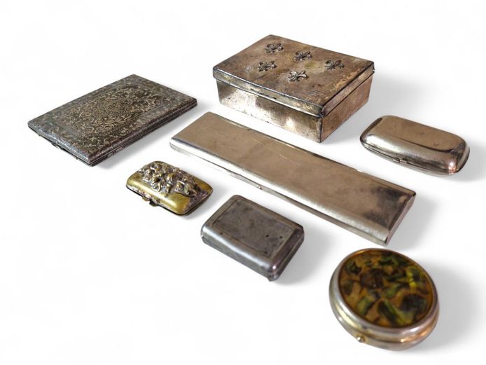 Collection of Vintage Metal Trinket and Pill Boxes